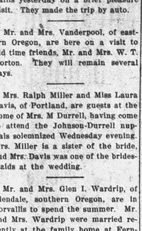 Clipping from Corvallis Gazette-Times